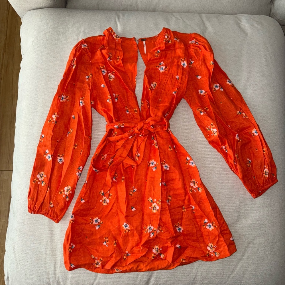 Free people orange mini dress